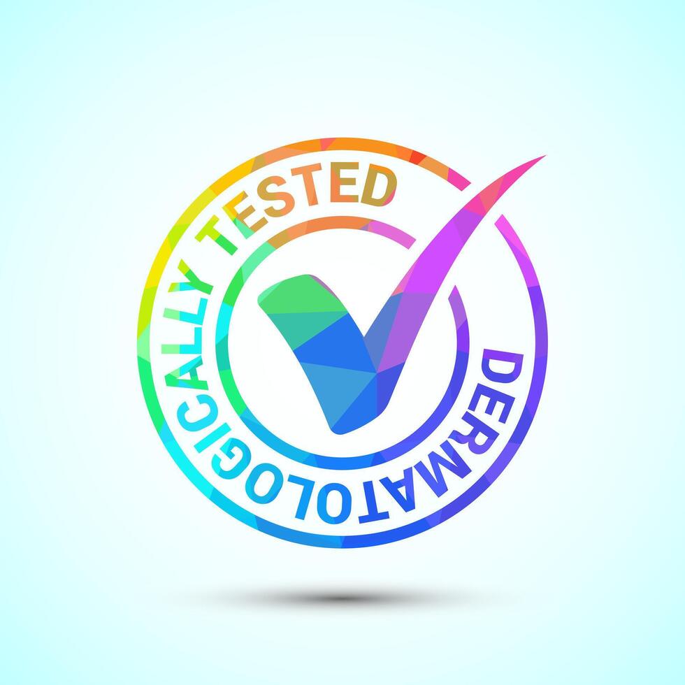 Dermatologically tested icon design illustration, dermatology test and dermatologist clinic logo vector