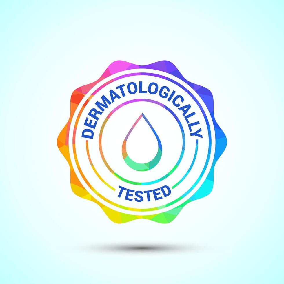 Dermatologically tested icon design illustration, low poly style vector