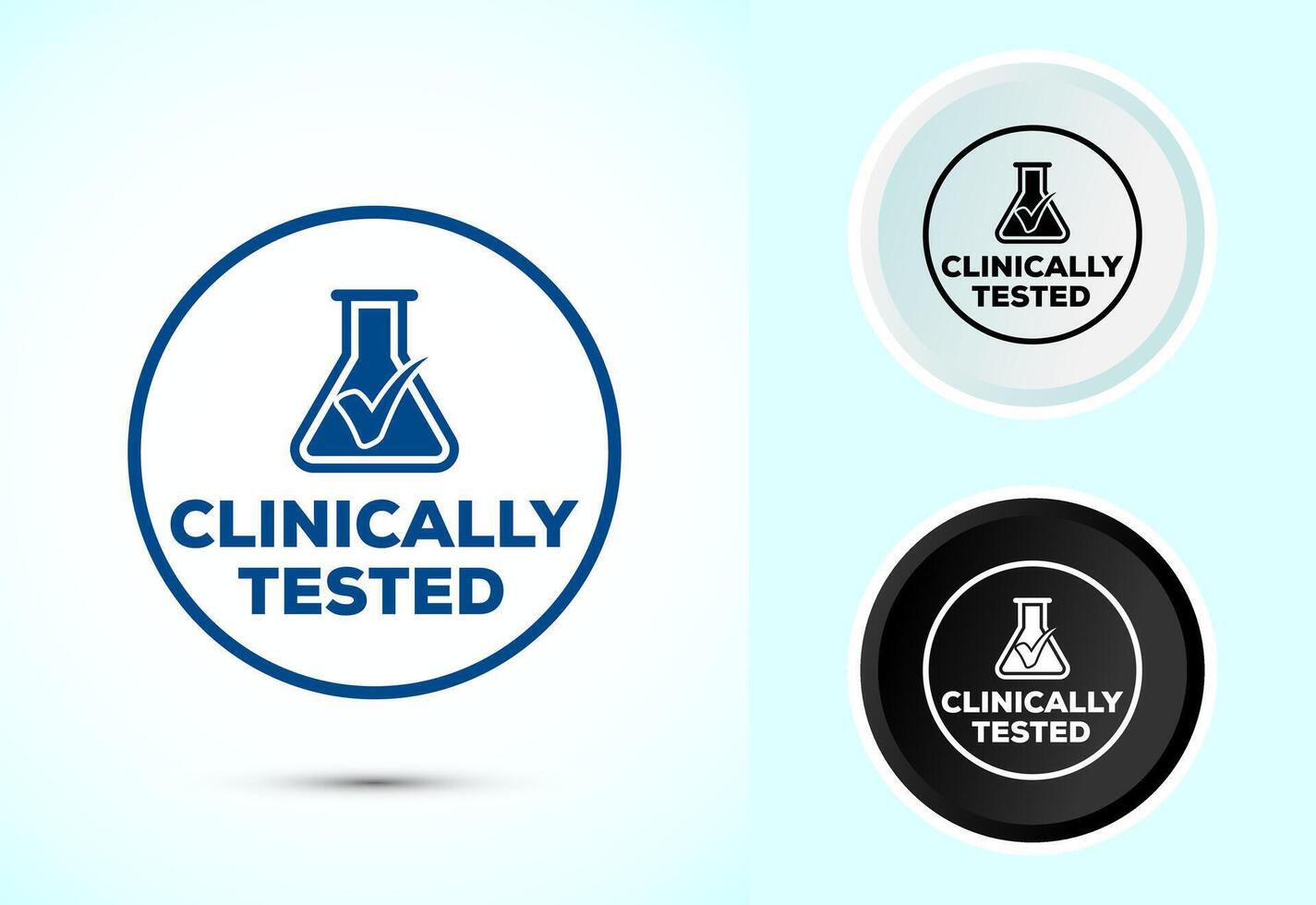 Clinically tested icon illustration, Clinically proven label sign symbol vector