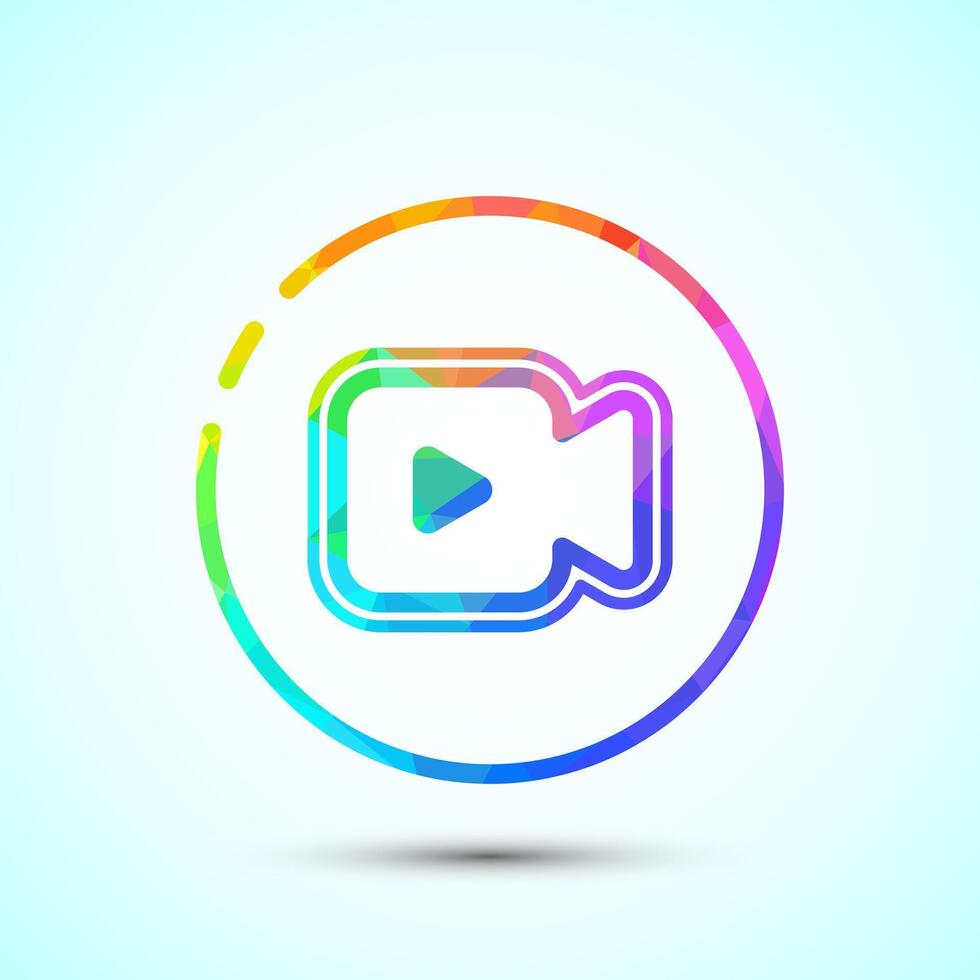 icon design. camera icon, movie sign low poly style vector