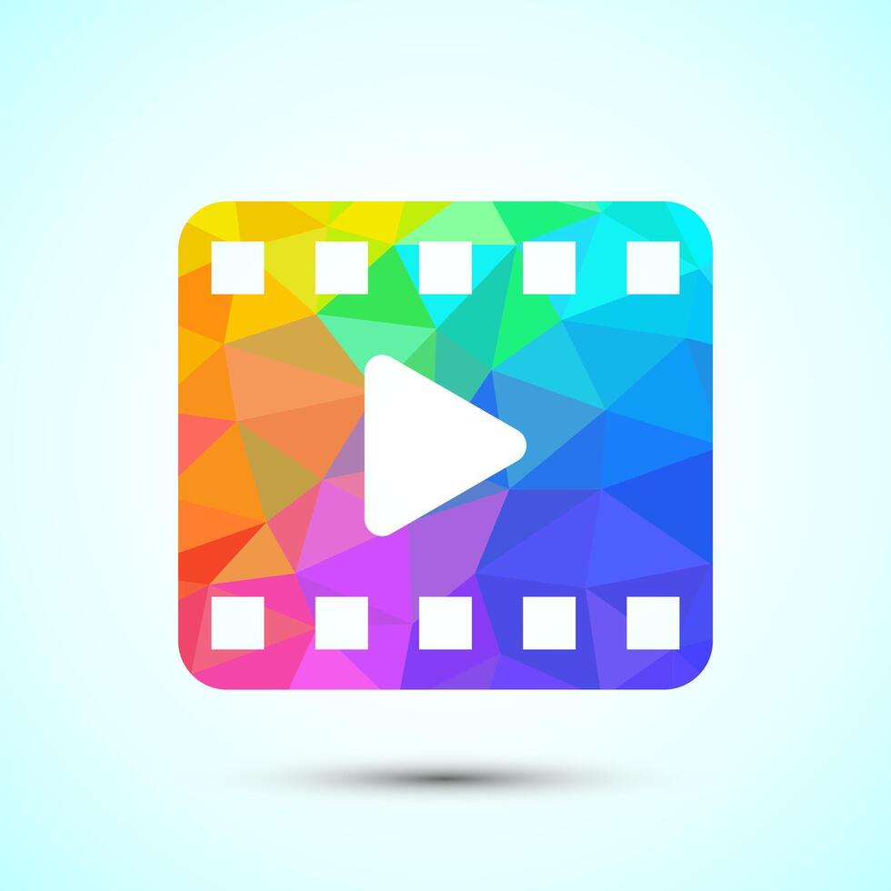 icon illustration. camera icon, camera symbol, movie sign low poly style vector