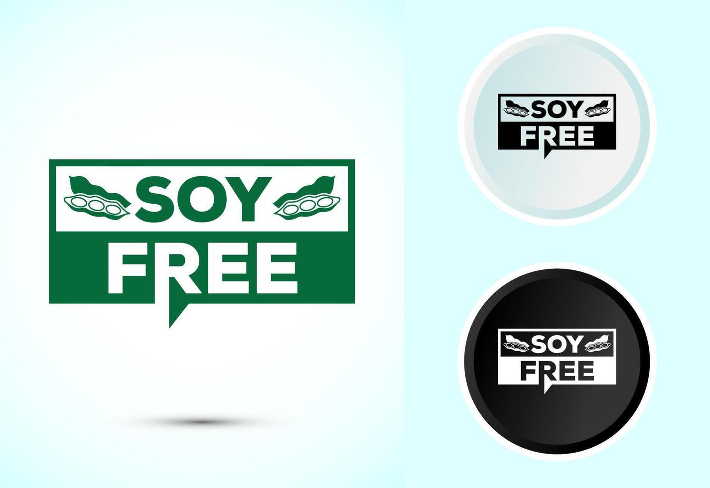 Soy or soya free icon. Soy allergen free product food sign vector