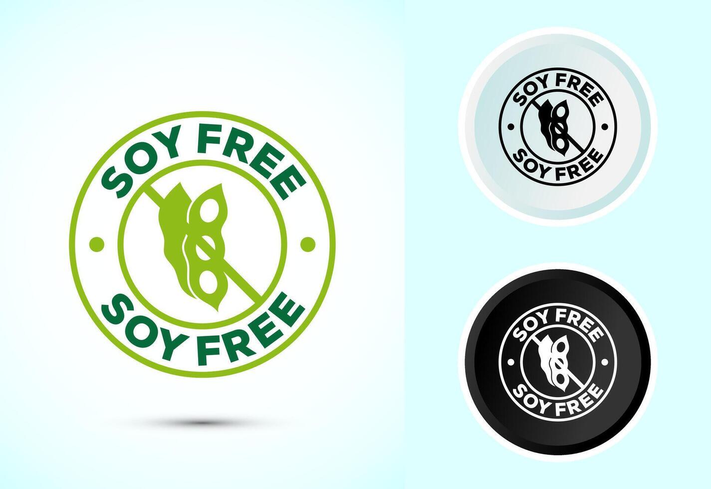 Soy or soya free icon design illustration. Allergens. Food Intolerance. Computer Icon vector