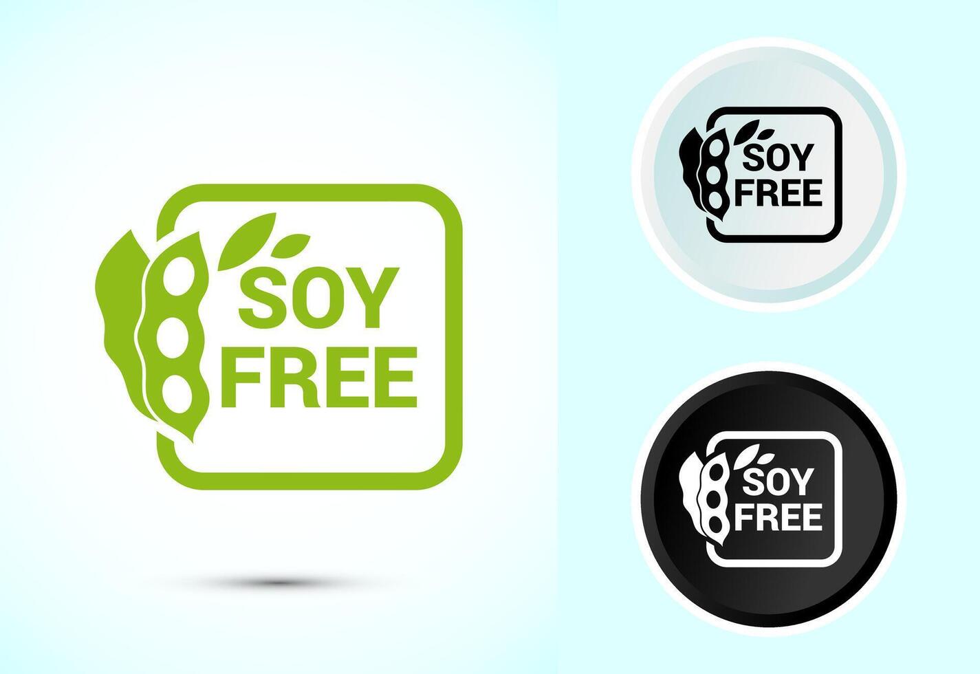 Soya free icon design illustration. Soy allergen free product food sign vector