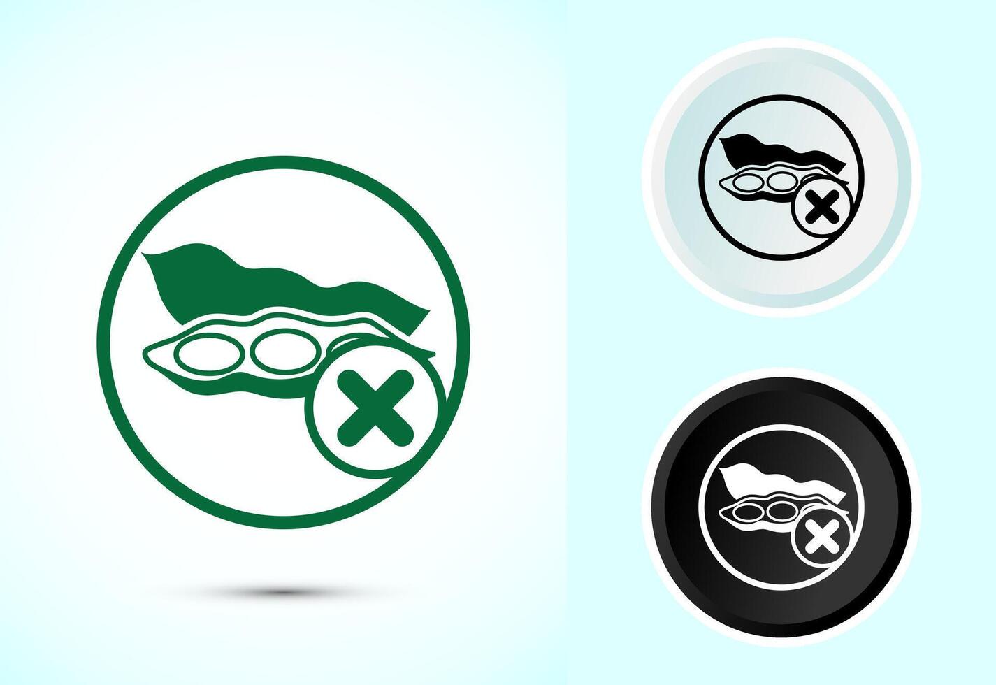 Soy or soya free icon design. Soy allergen free product food sign vector