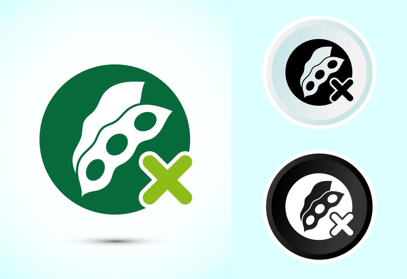 Soy or soya free icon design. Soy allergen free product sign vector