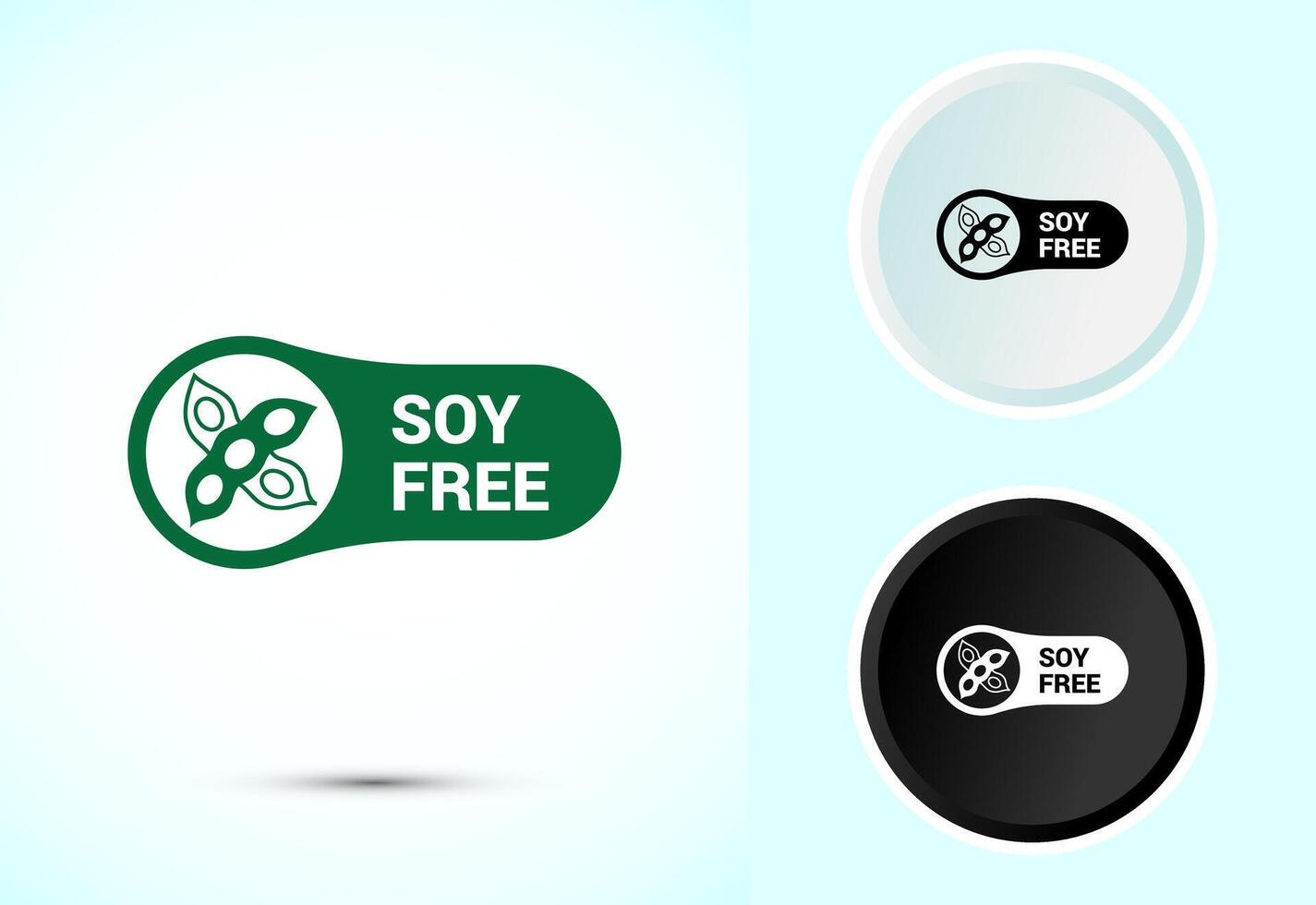 Soya free icon design. Soy allergen free product food sign vector