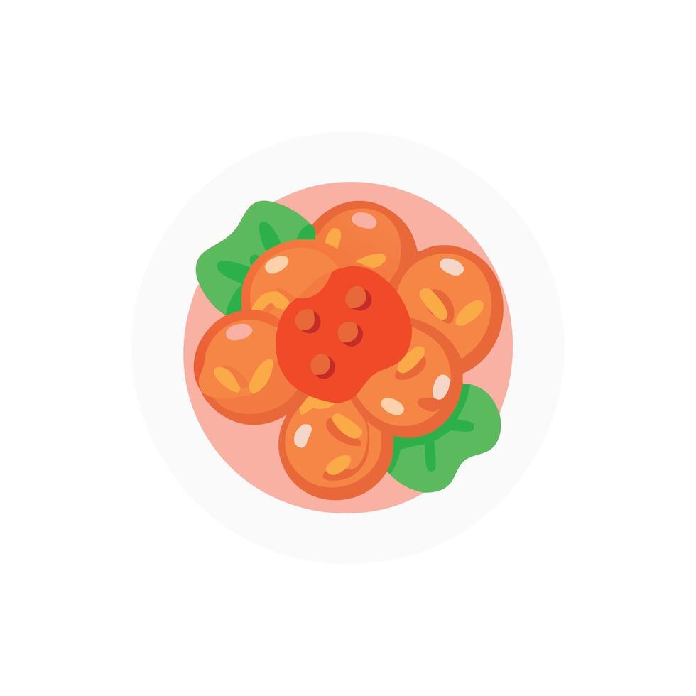 Savory Sweet and Sour Pork Icon Design vector
