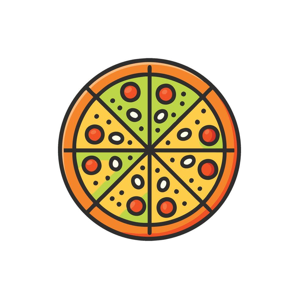 Yummy Pizza Slice Icon Design vector