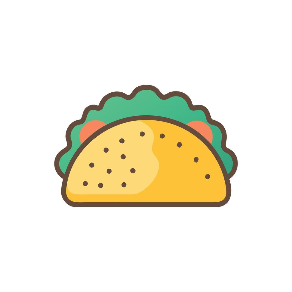 Colorful Taco Icon Design vector