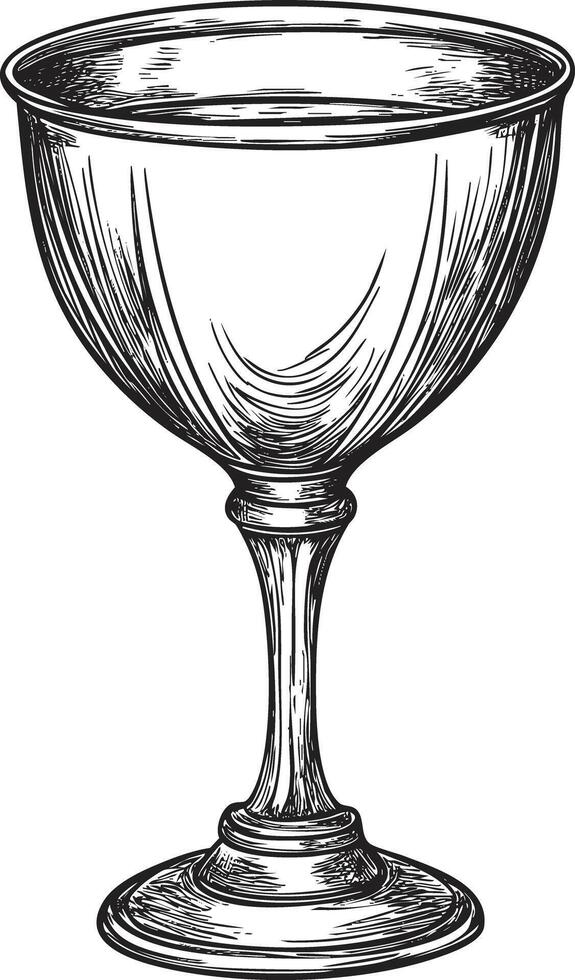 Vintage goblet illustration with intricate design and ornate details. vector