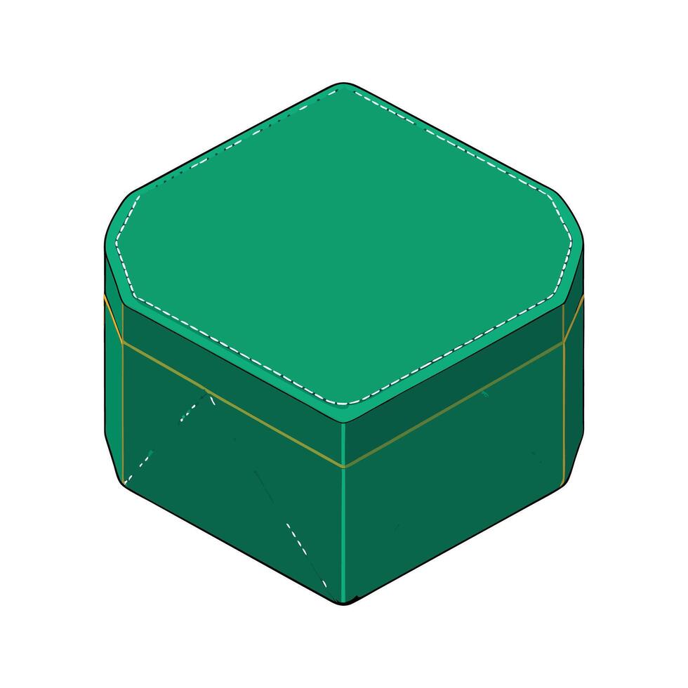 Chic hexagonal ottoman with clean design vector