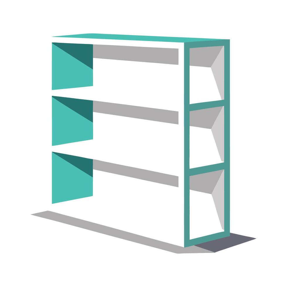 Creative minimalist bookshelf with three shelves vector