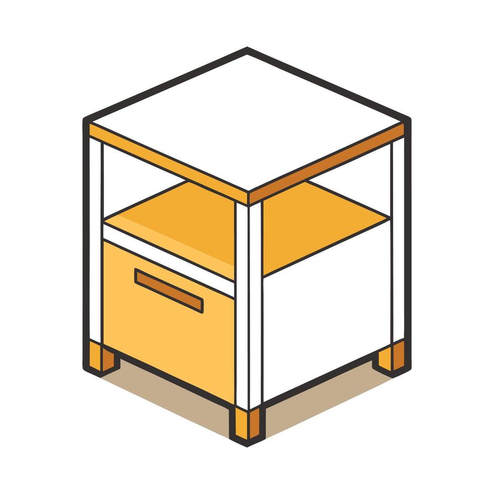 Compact cube nightstand with open storage vector