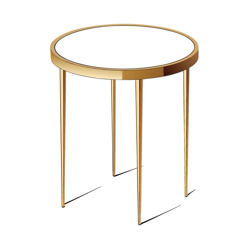 Marble topped round side table chic design vector