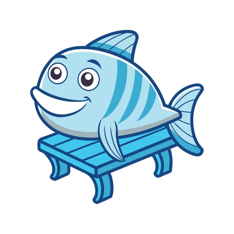 Creative fish-shaped bench with clean design vector