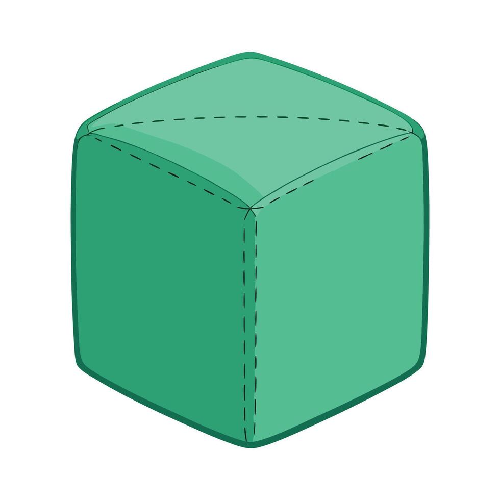 Stylish minimalist cube-shaped ottoman vector