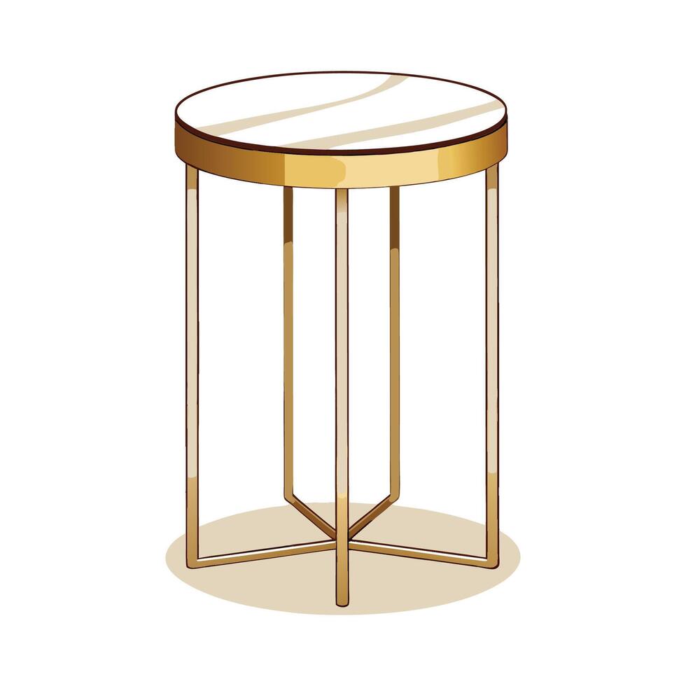 Creative side table with stylish marble top vector