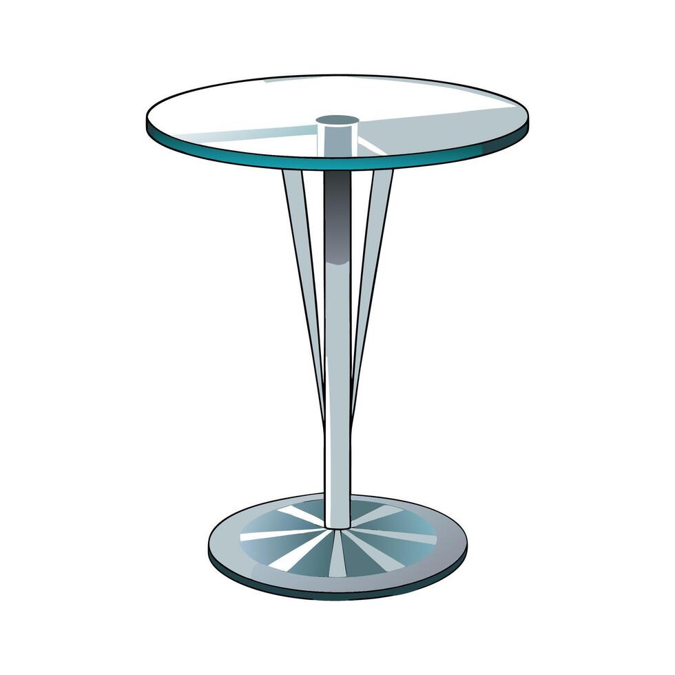 Stylish pedestal table with sleek glass features vector