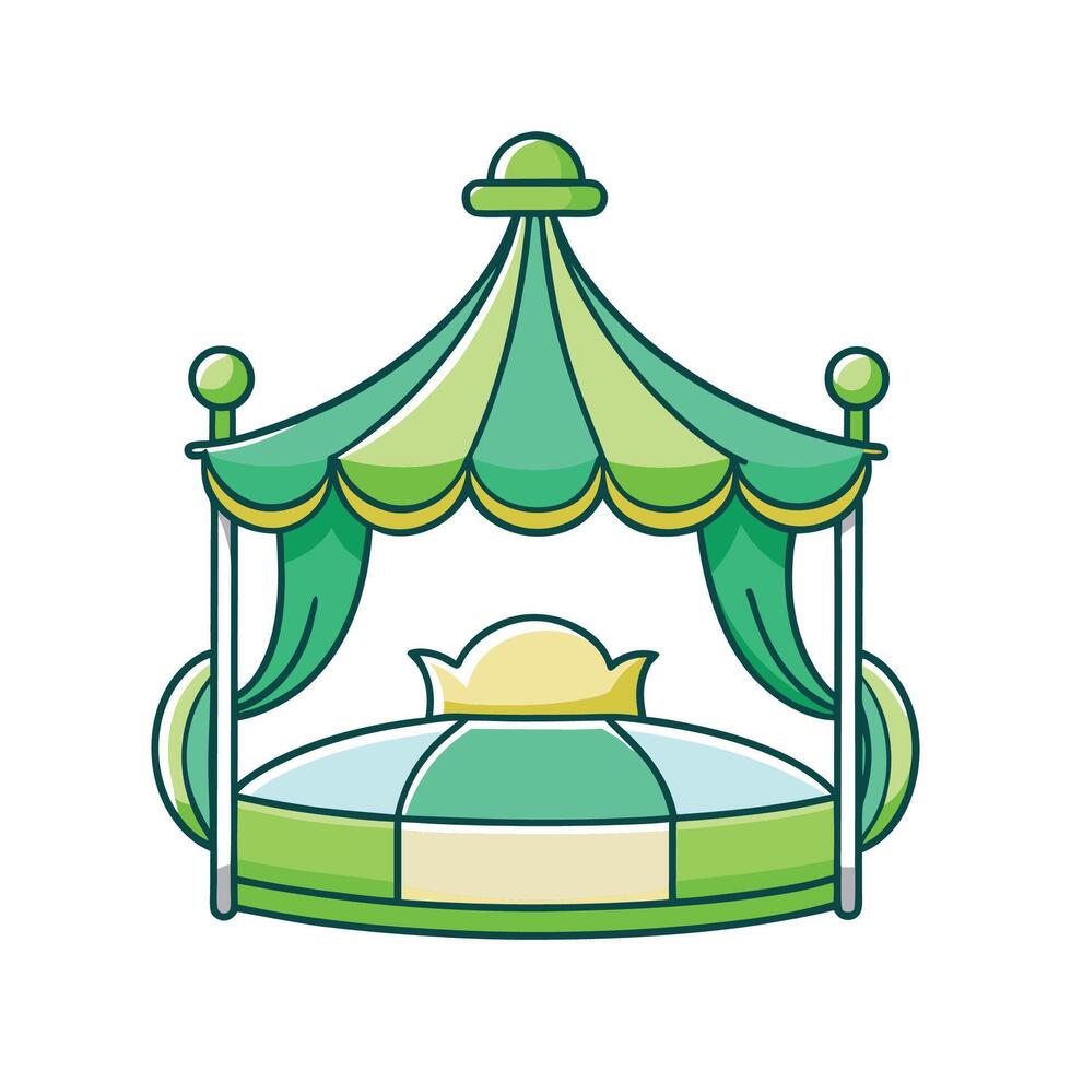 Chic childrens bed featuring a canopy vector