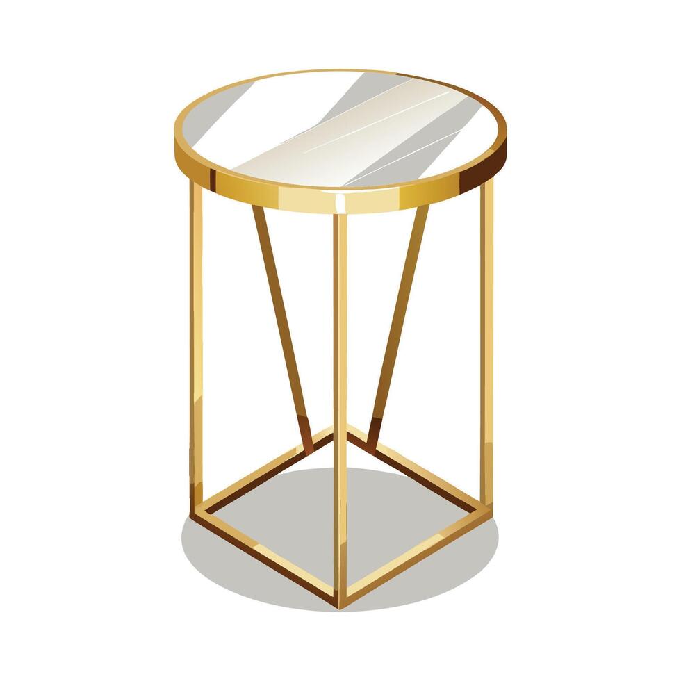 Side table with marble top vector
