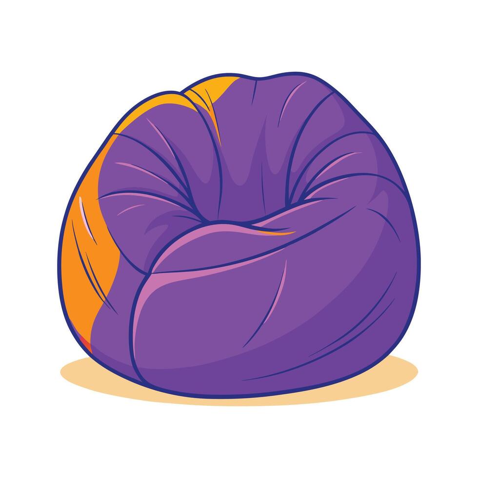 Stylish oversized bean bag chair vector