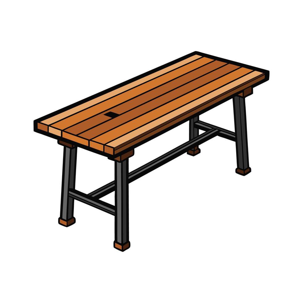 Stylish industrial dining table with clean design vector