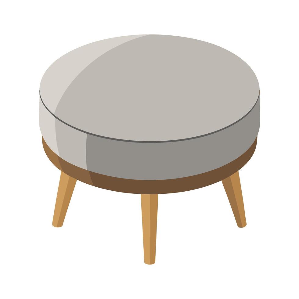Stylish minimalistic ottoman with circular features vector