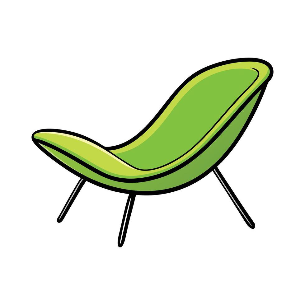 Stylish lounge chair with curved seat vector