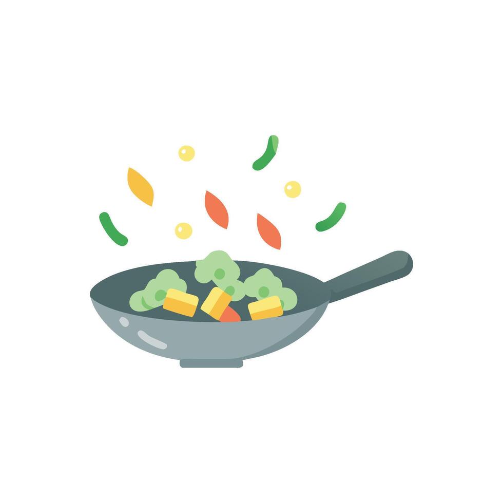 Tasty Veggie Stir-Fry Icon vector