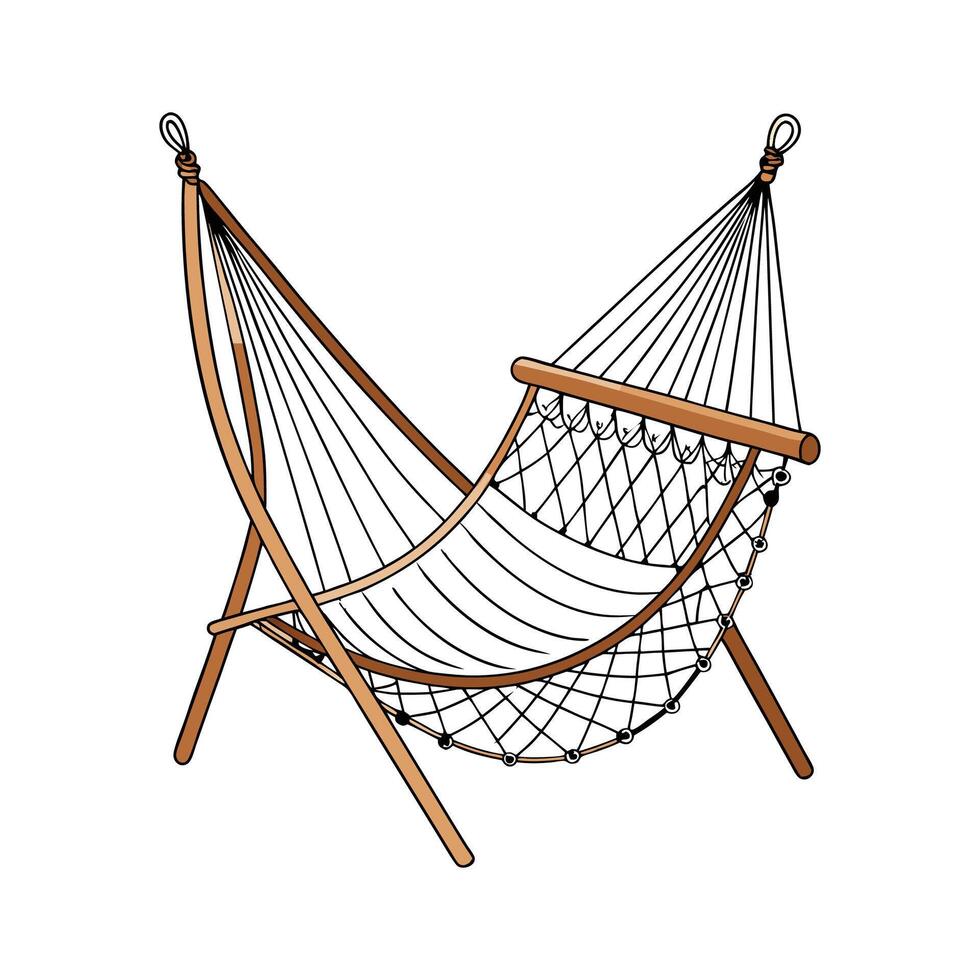 Creative hammock chair featuring macrame design vector