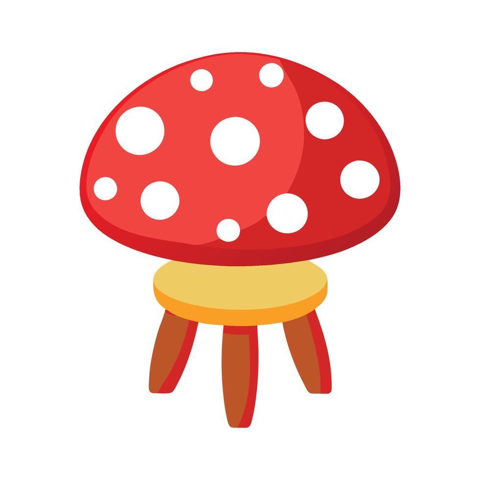 Chic chair for children in mushroom shape vector