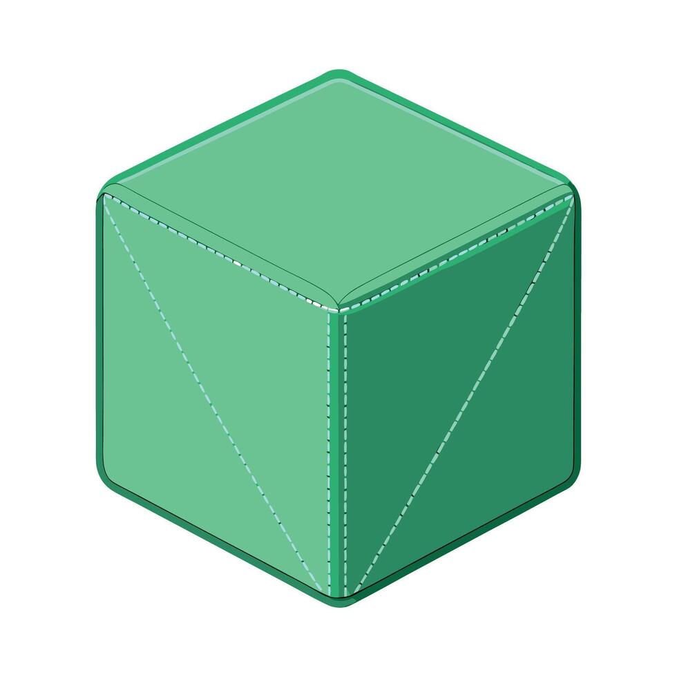 Chic cube ottoman with clean design vector
