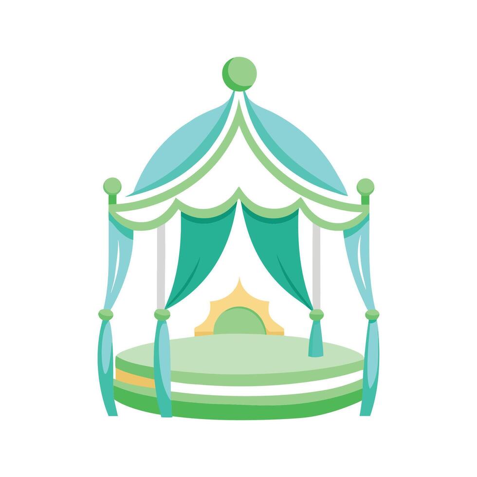 Childrens bed with canopy shaped like a house vector