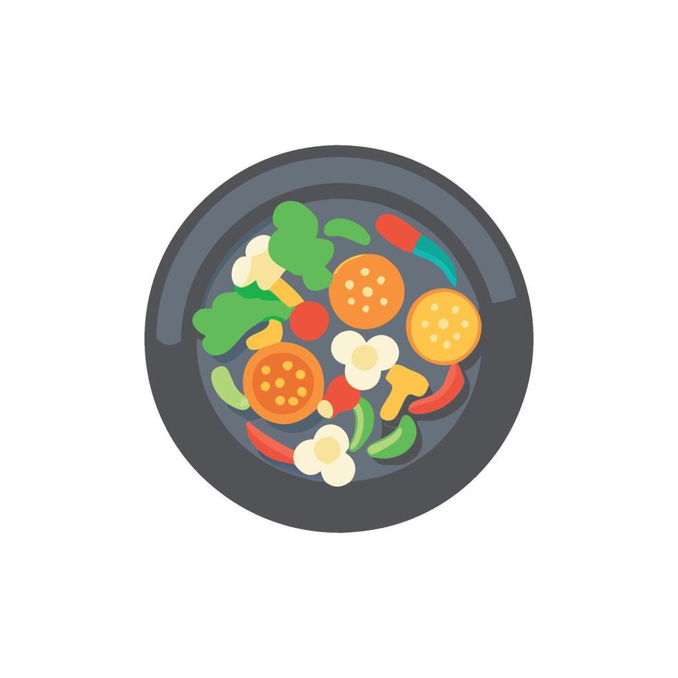 Nutritious Veggie Stir-Fry Icon vector