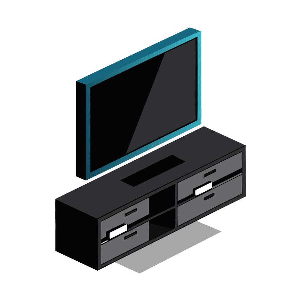 Floating TV unit with clean lines design vector