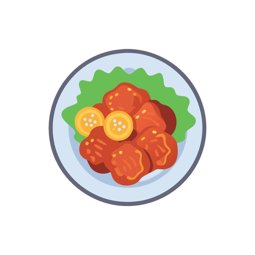 Savory Sweet and Sour Pork Icon vector