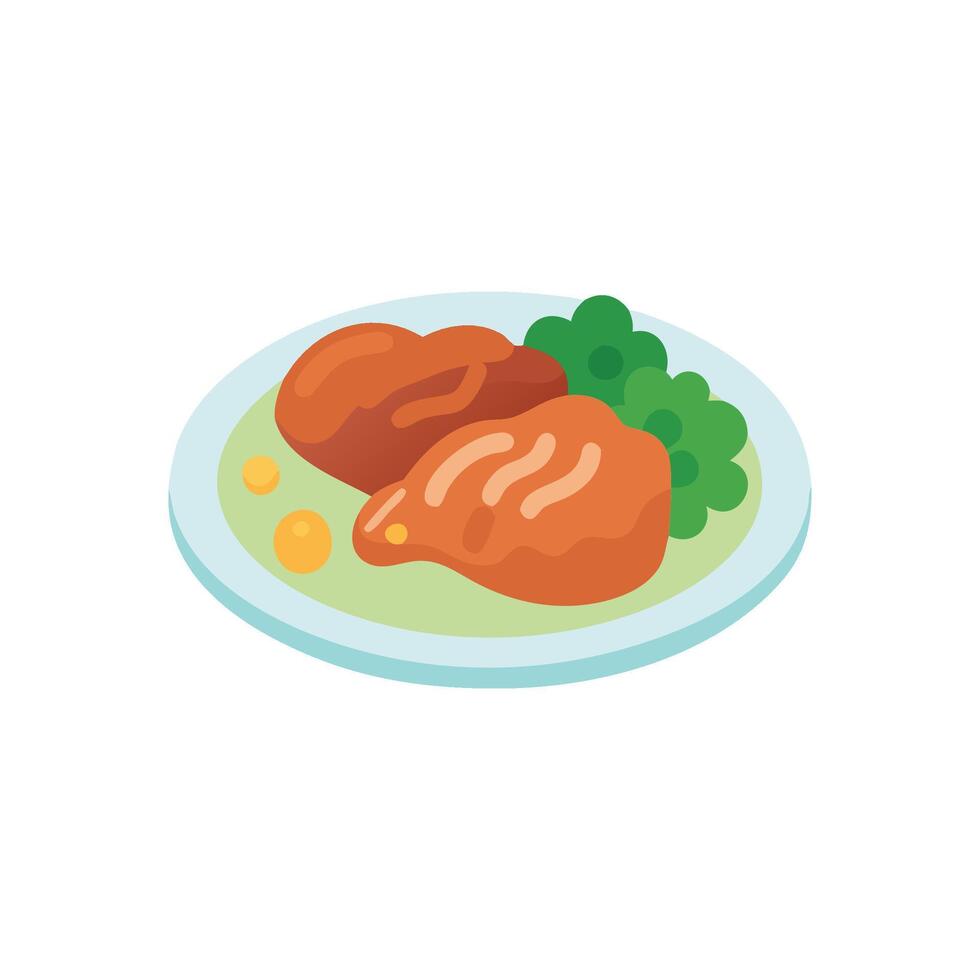 Classic Teriyaki Chicken Icon vector