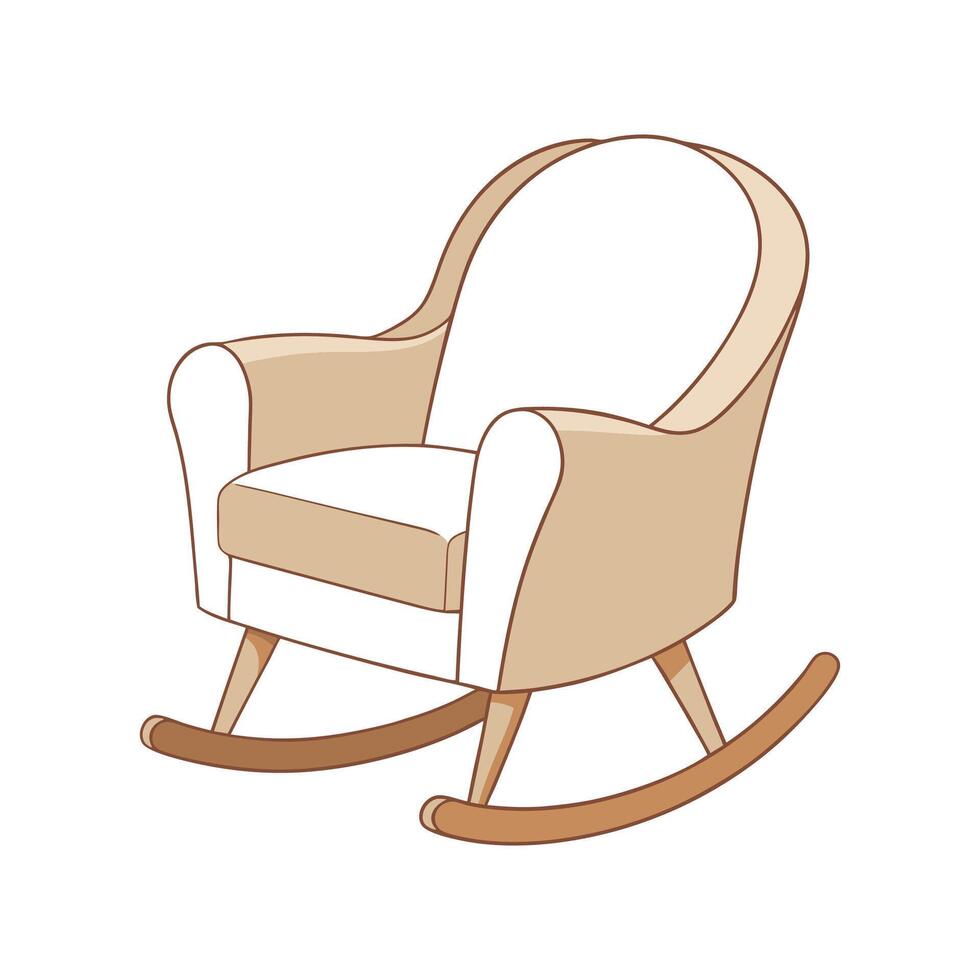Stylish upholstered rocking chair with smooth design vector