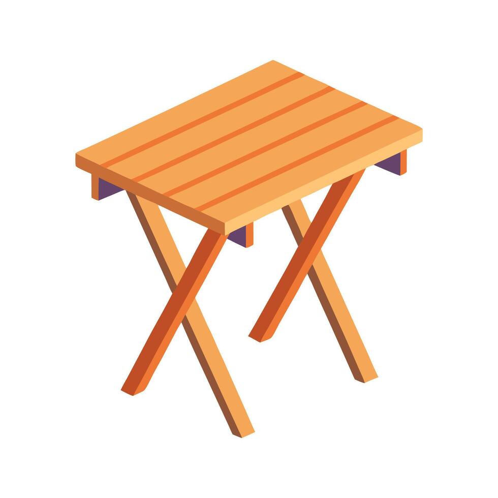 Stylish folding dining table with smooth outline vector