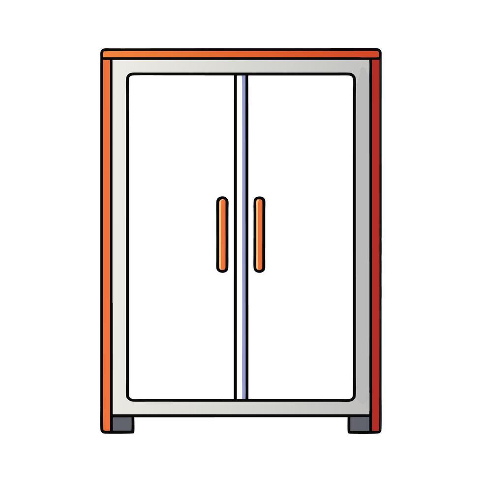 Minimalist wardrobe with sliding doors vector