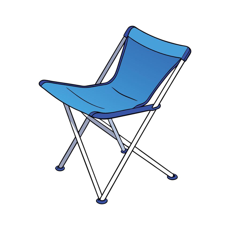 Chic lightweight folding chair with plastic seat vector