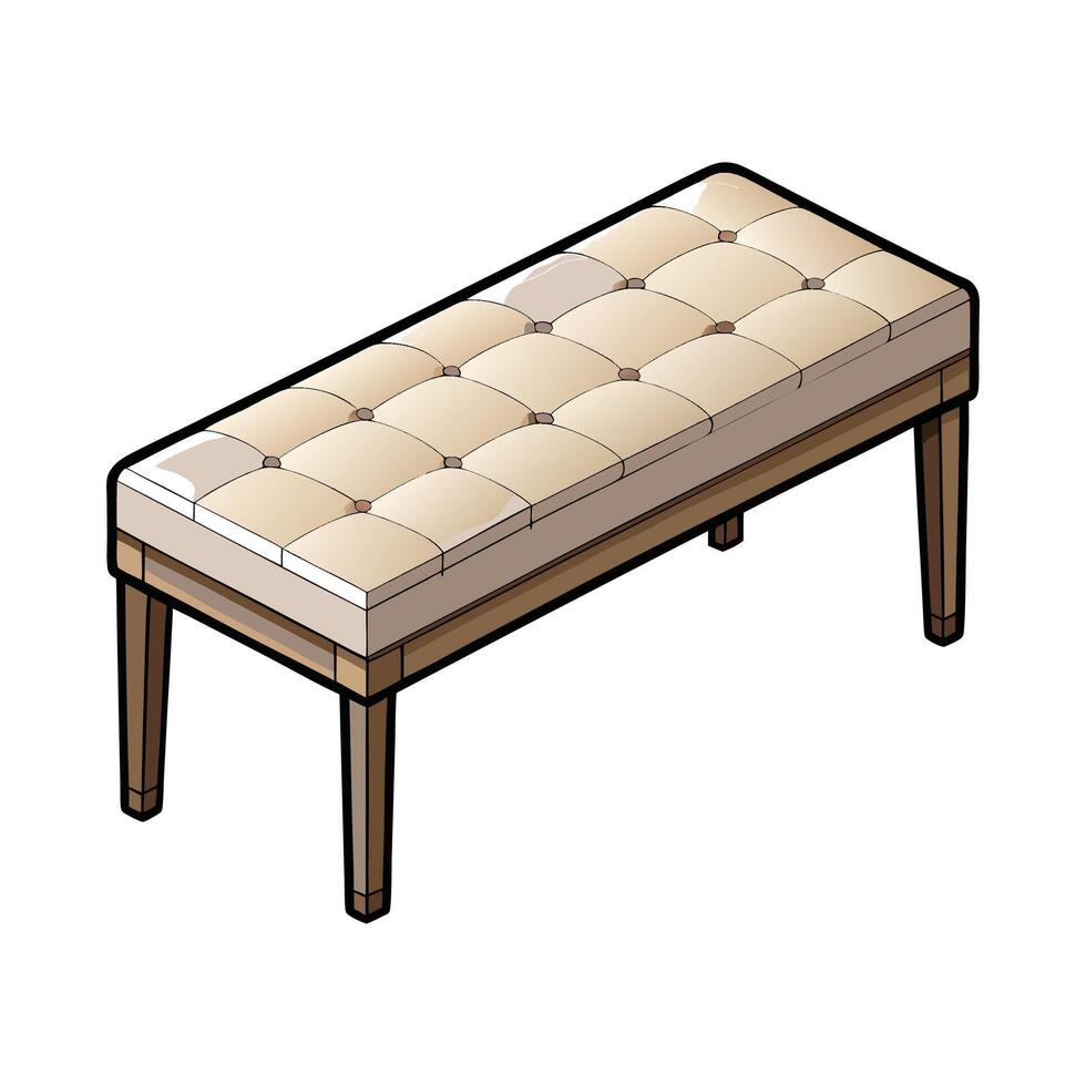 Creative padded dining bench with quilted design vector