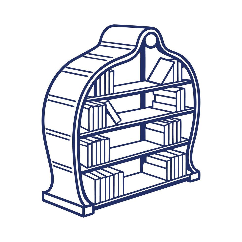 Open book inspired bookshelf design vector