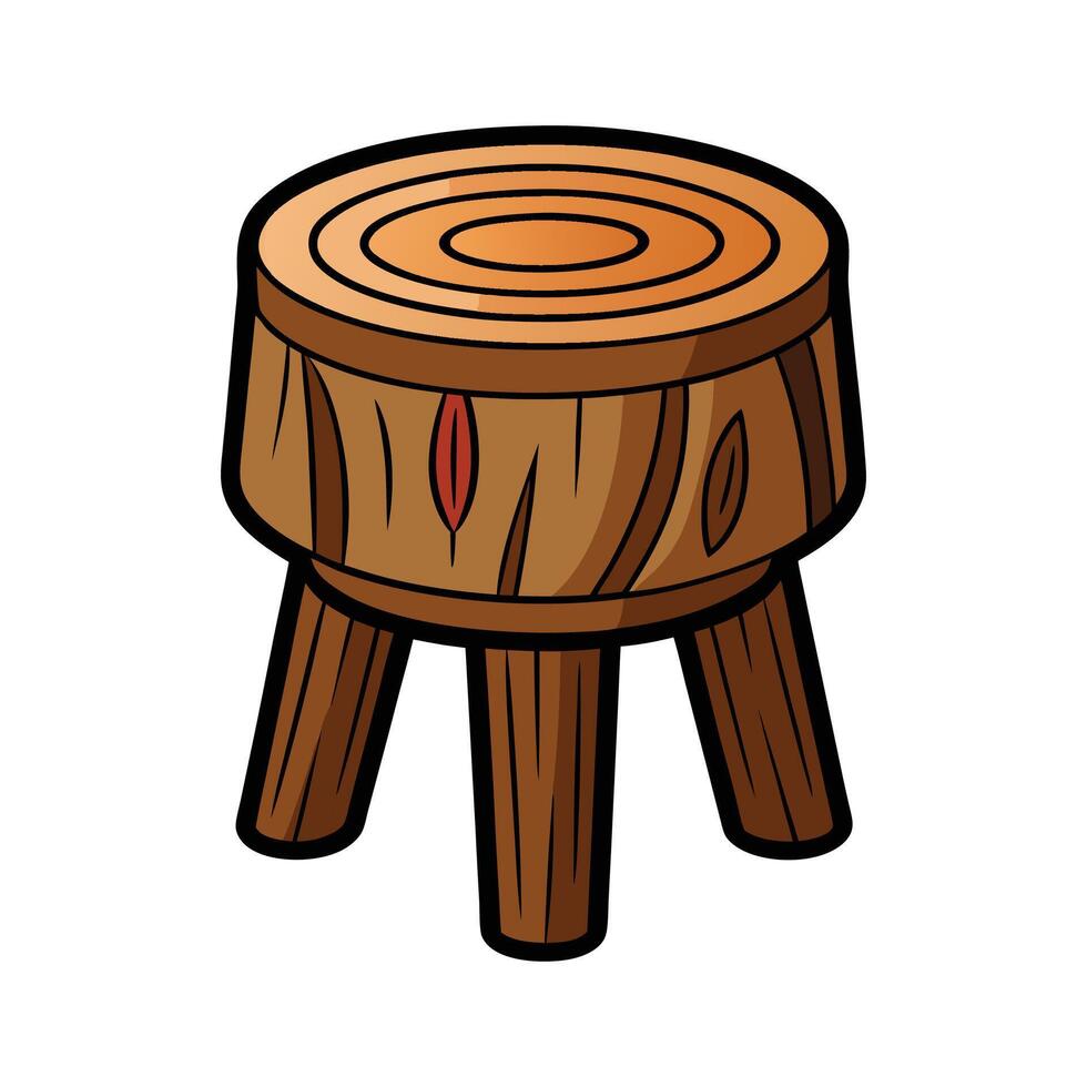 Creative stool with log shape vector