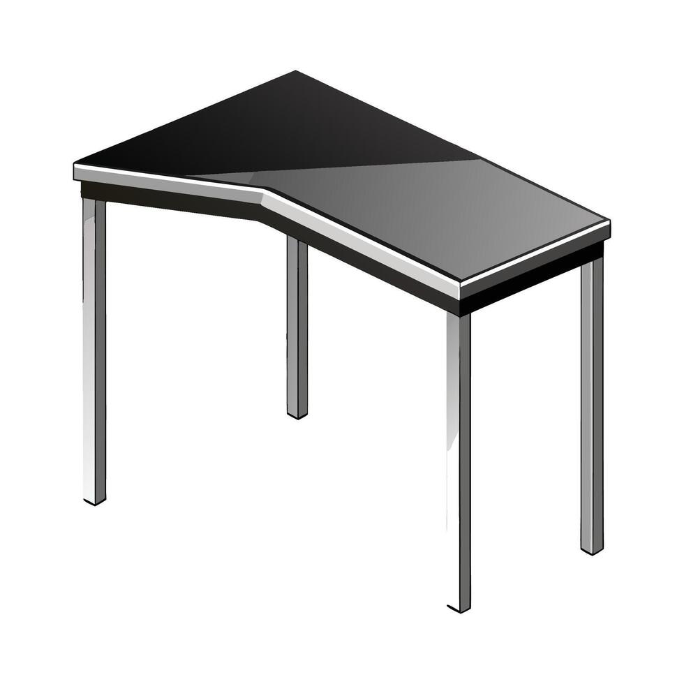Creative corner desk with L-shaped features vector