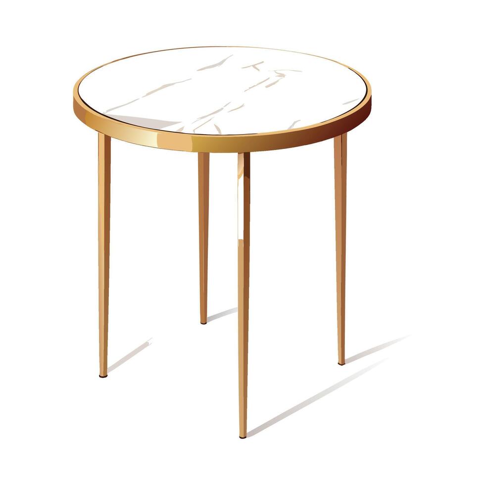 Elegant round side table with marble design vector