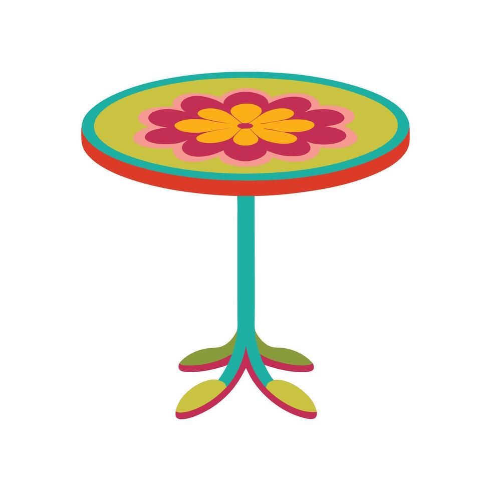 Round table shaped like a flower vector