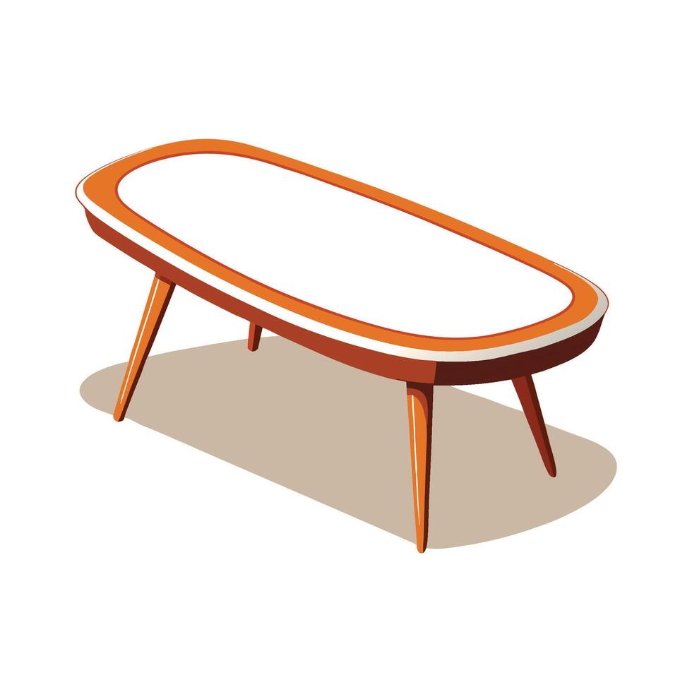 Kidney-shaped coffee table with sleek design vector