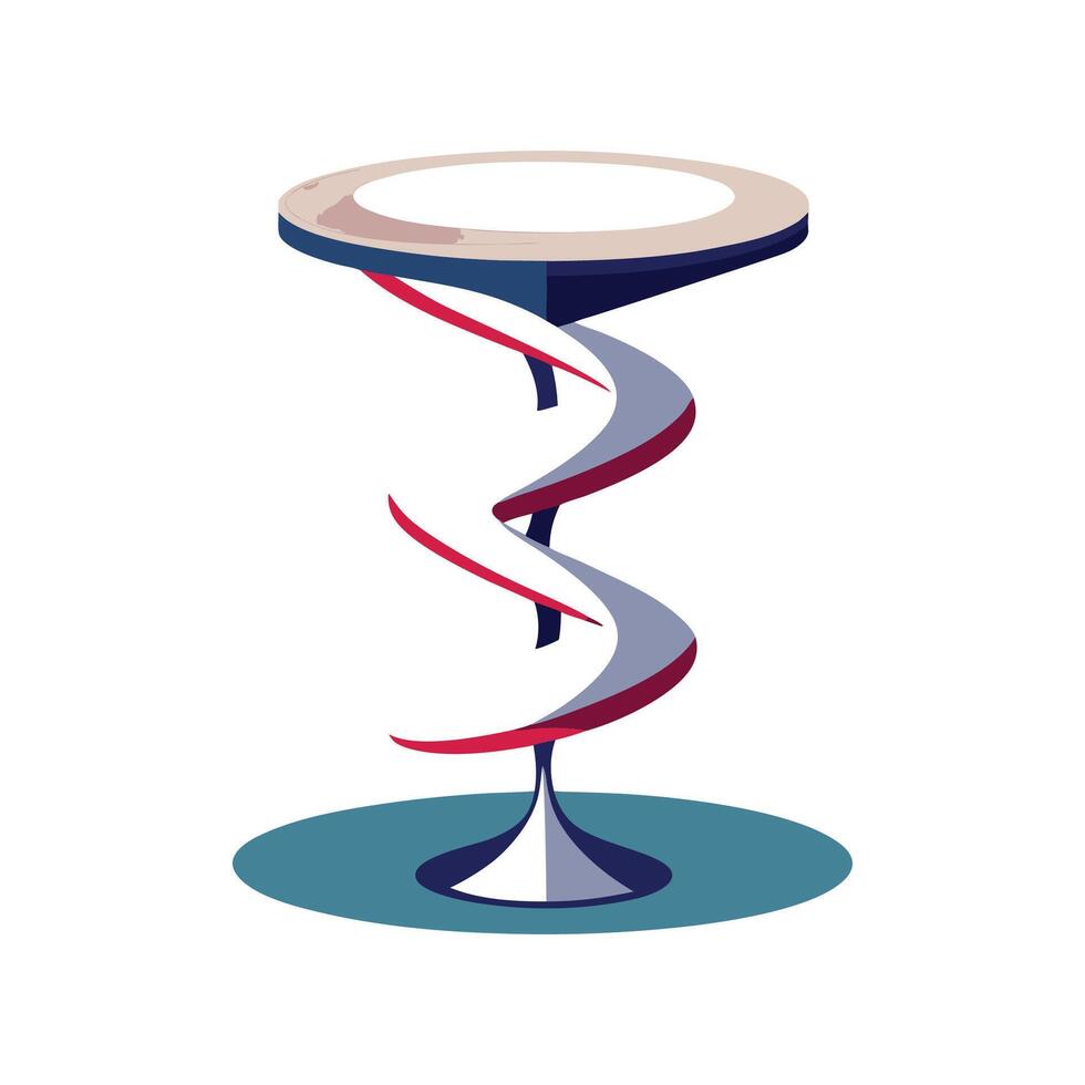 Spiral-shaped side table with smooth lines vector